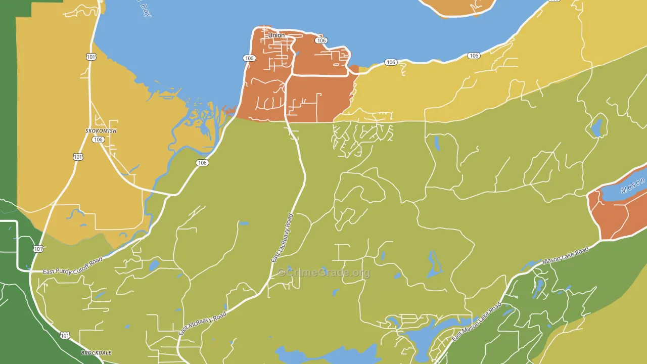 Union, WA Map of Arson Rates
