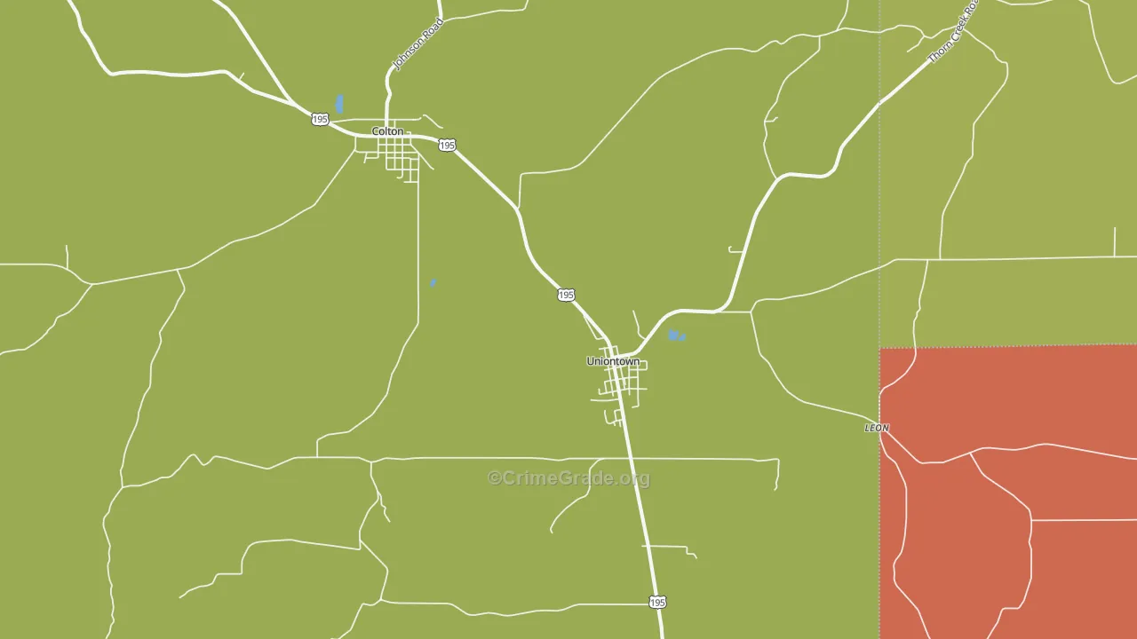 Uniontown, WA Map of Arson Rates