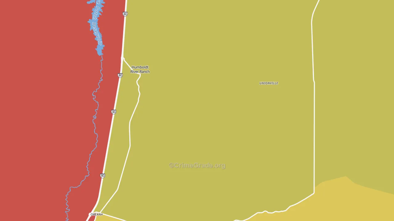 Unionville, NV Map of Arson Rates
