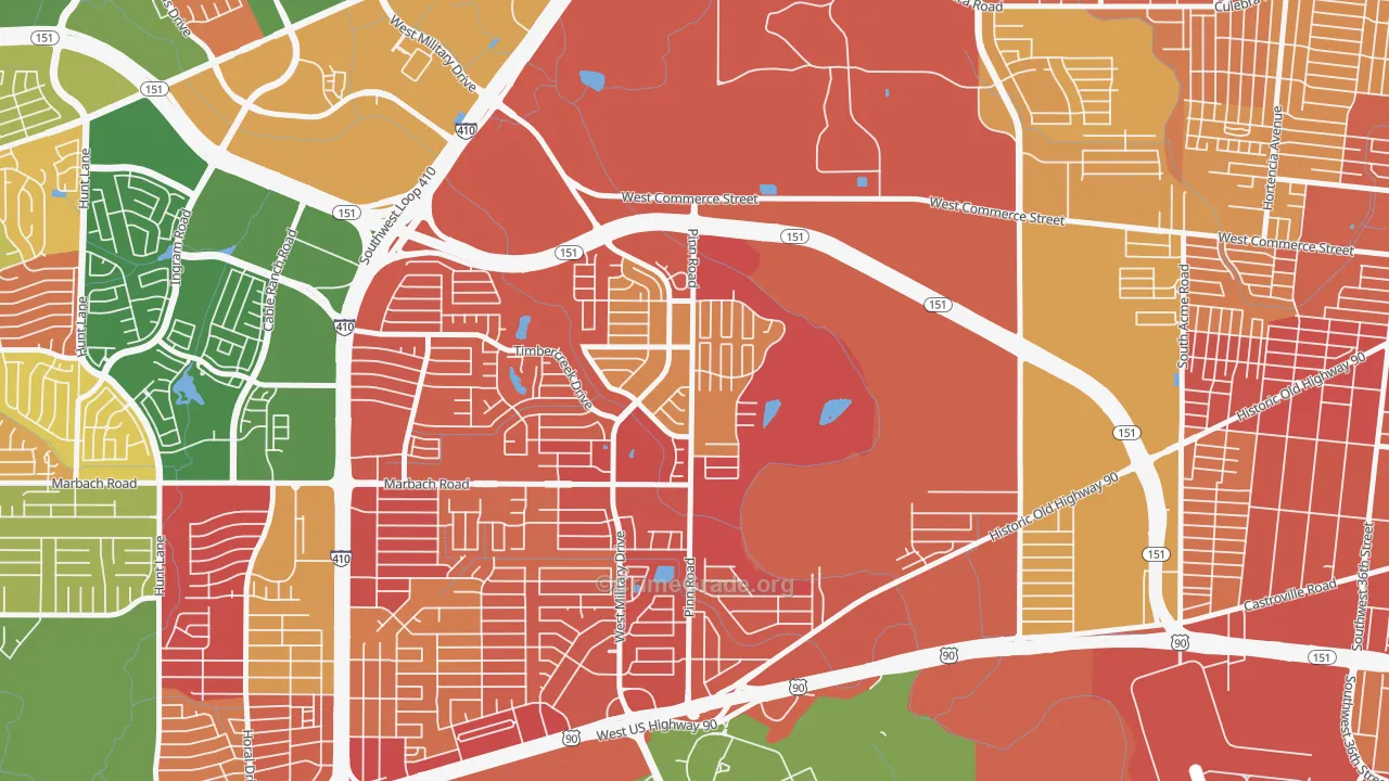 United Westwood, San Antonio, TX Map of Arson Rates