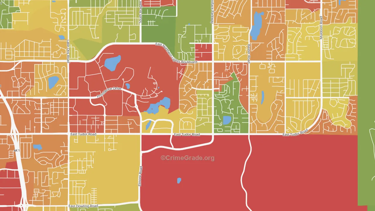 University Area, Anchorage, AK Map of Arson Rates