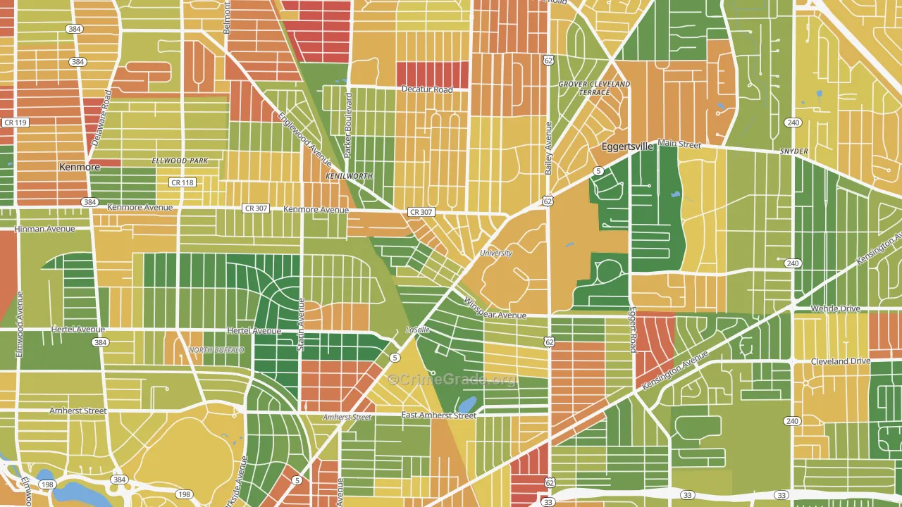 University, Buffalo, NY Map of Arson Rates