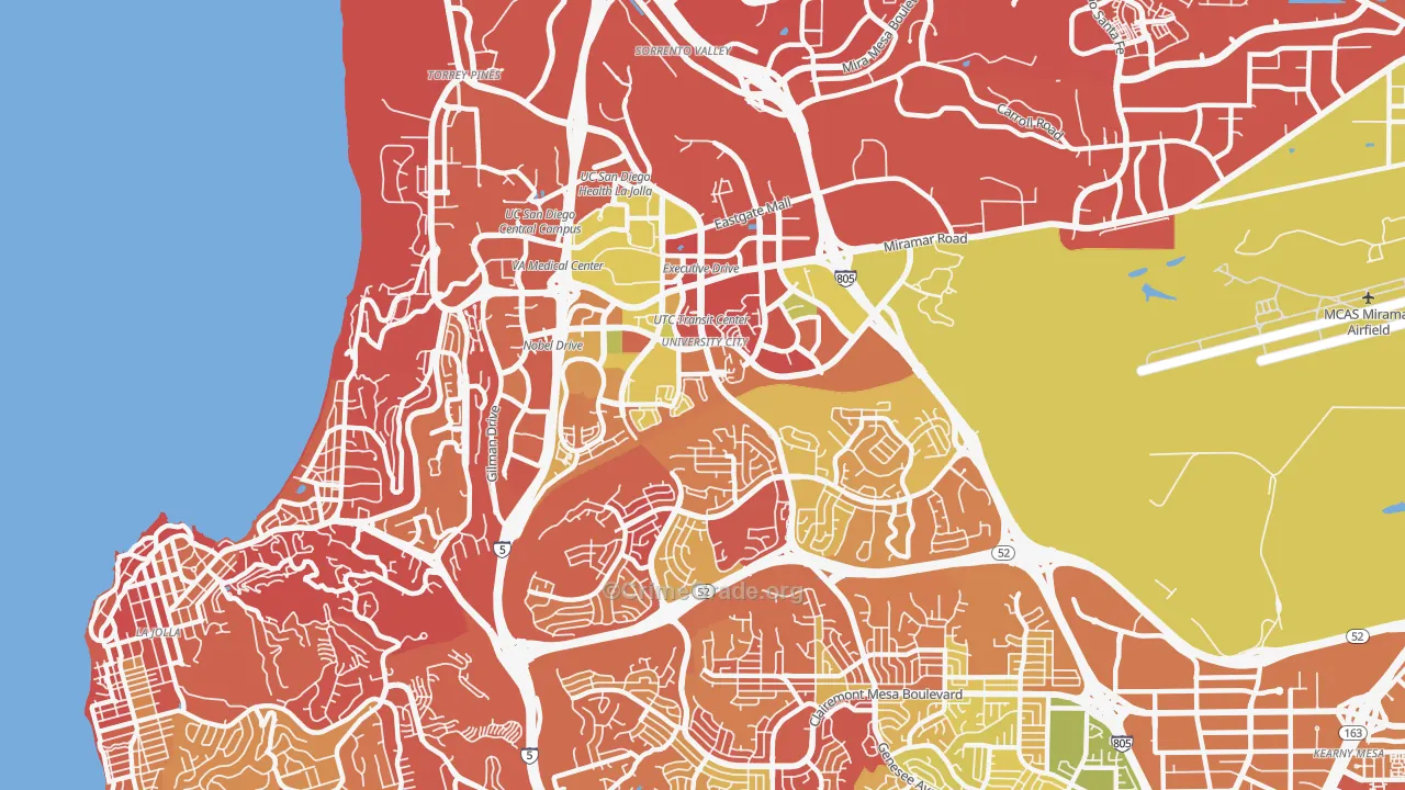 University City, San Diego, CA Map of Arson Rates
