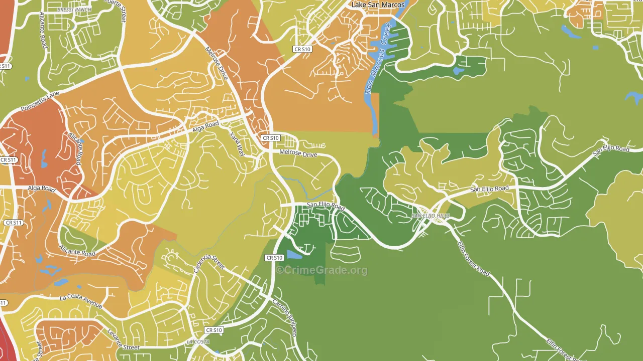 University Commons, San Marcos, CA Map of Arson Rates