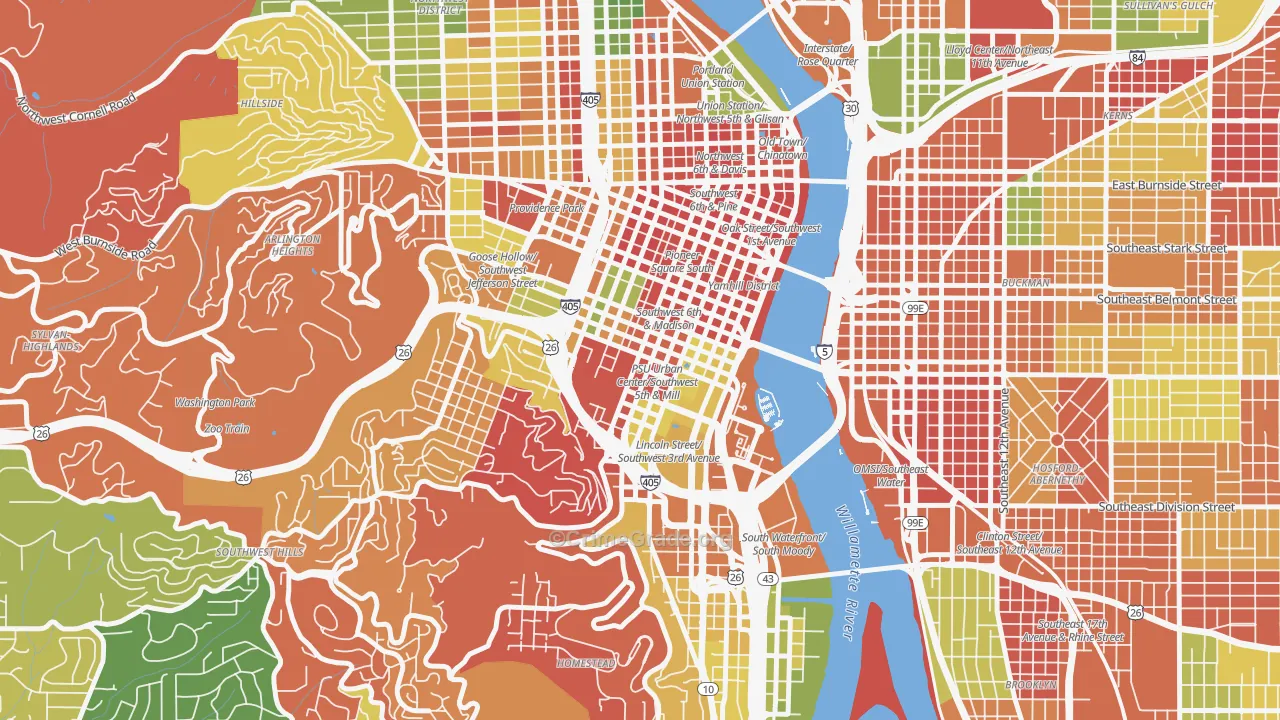 University District, Portland, OR Map of Arson Rates