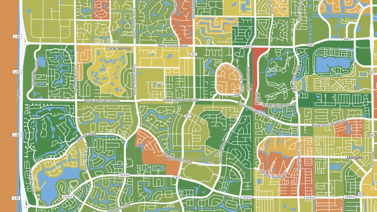 University Drive, Coral Springs, FL Map of Arson Rates