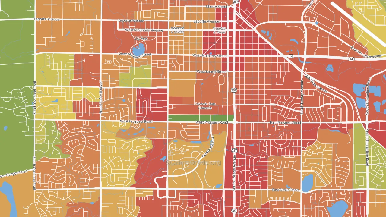 University North, Fort Collins, CO Map of Arson Rates