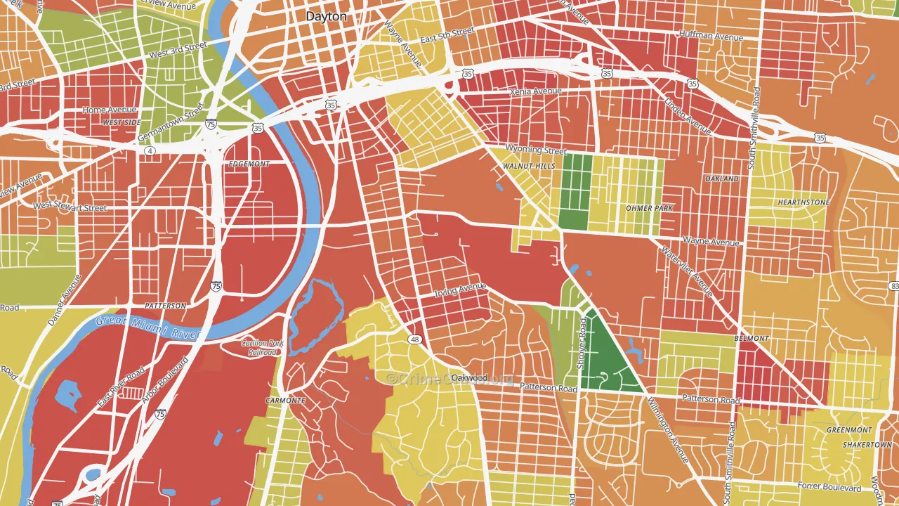 University Park, Dayton, OH Map of Arson Rates