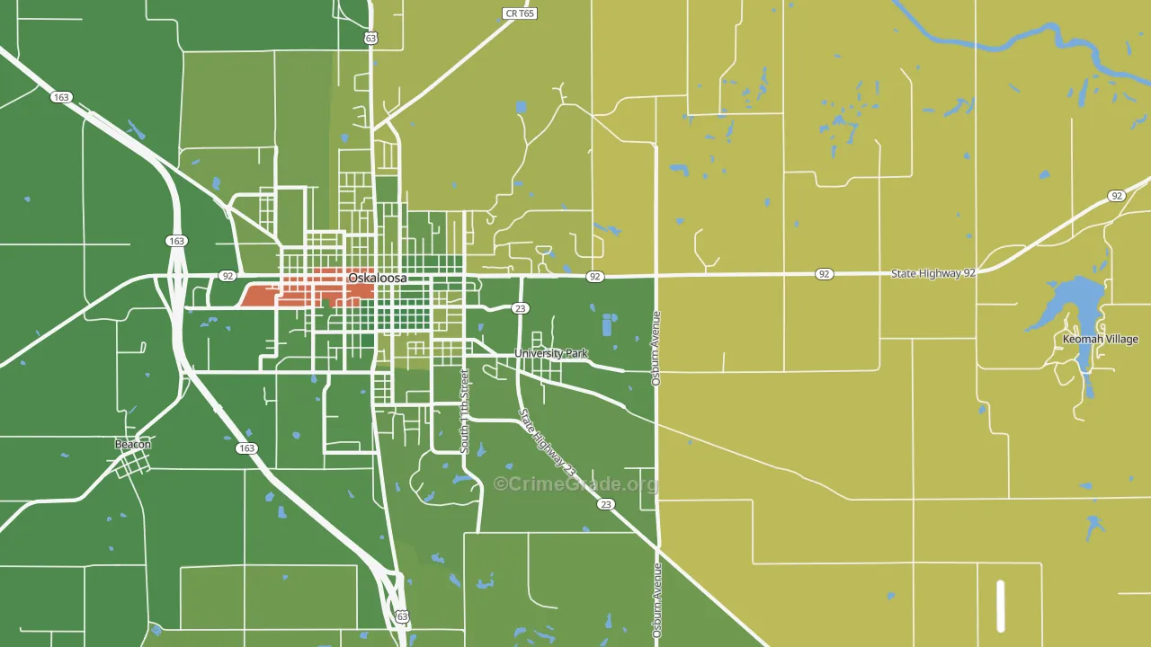 University Park, IA Map of Arson Rates