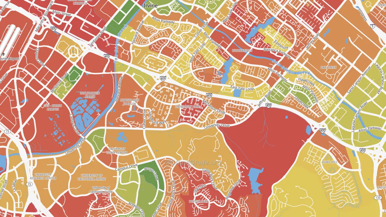 University Park, Irvine, CA Map of Arson Rates