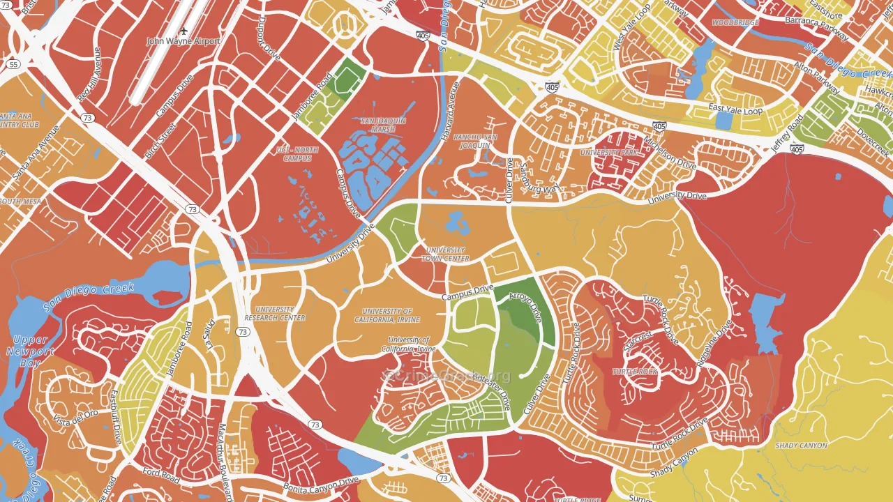 University Town Center, Irvine, CA Map of Arson Rates