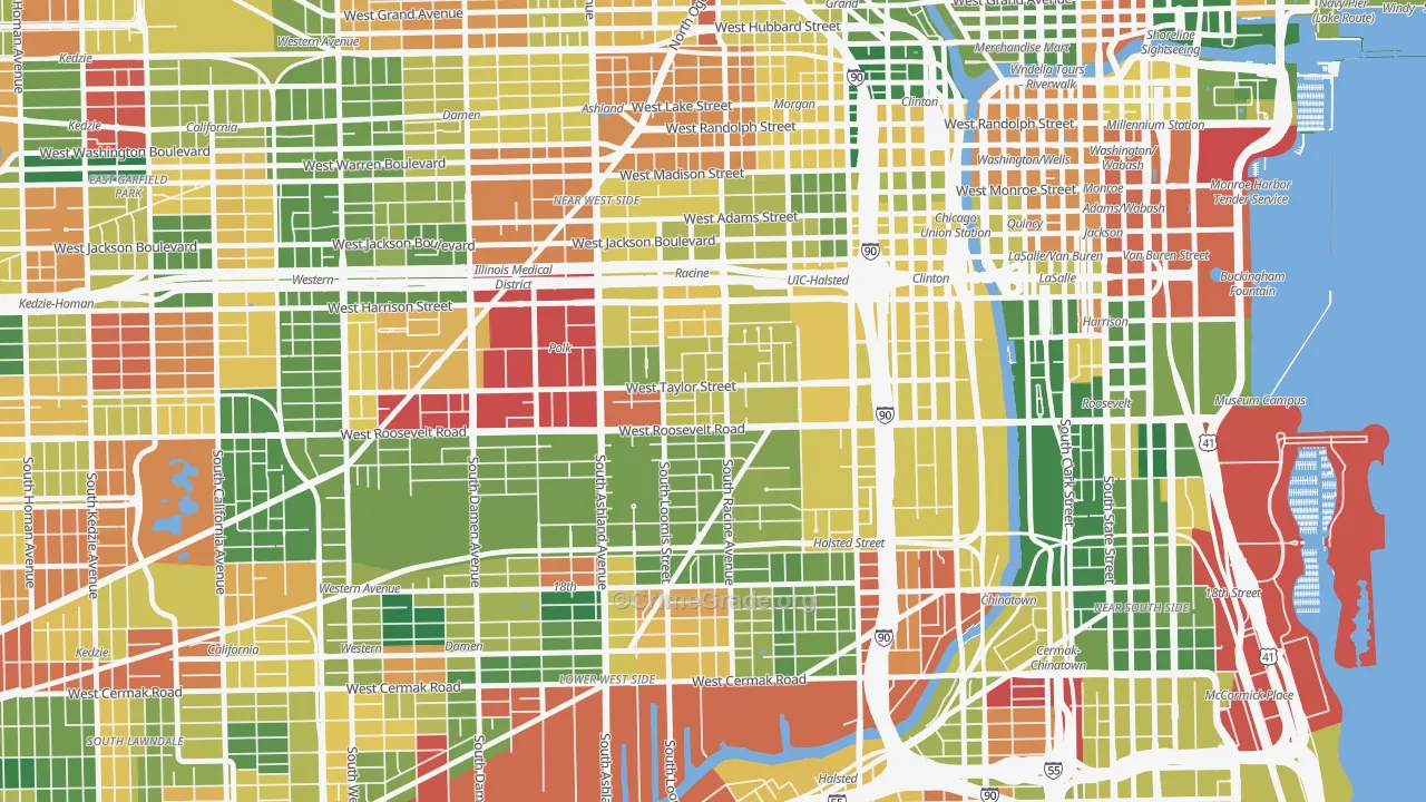 University Village, Chicago, IL Map of Arson Rates