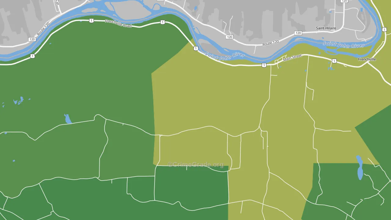 Upper Frenchville, ME Map of Arson Rates