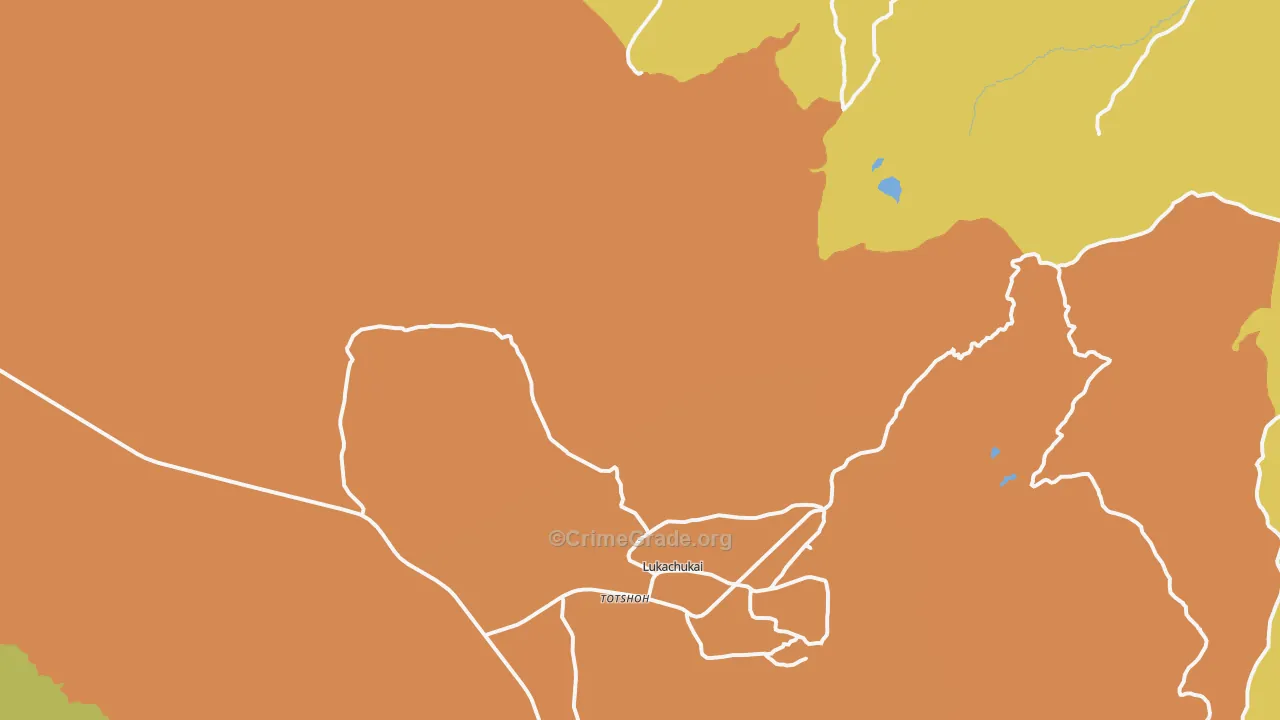 Upper Wheatfields, AZ Map of Arson Rates