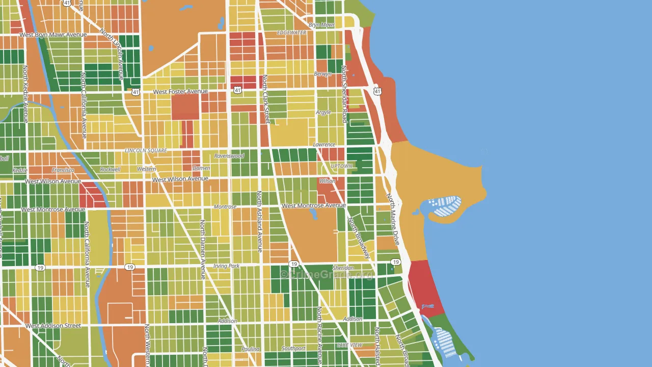 Uptown, Chicago, IL Map of Arson Rates