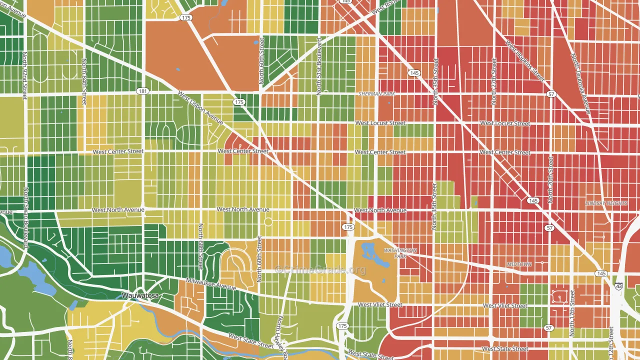 Uptown, Milwaukee, WI Map of Arson Rates