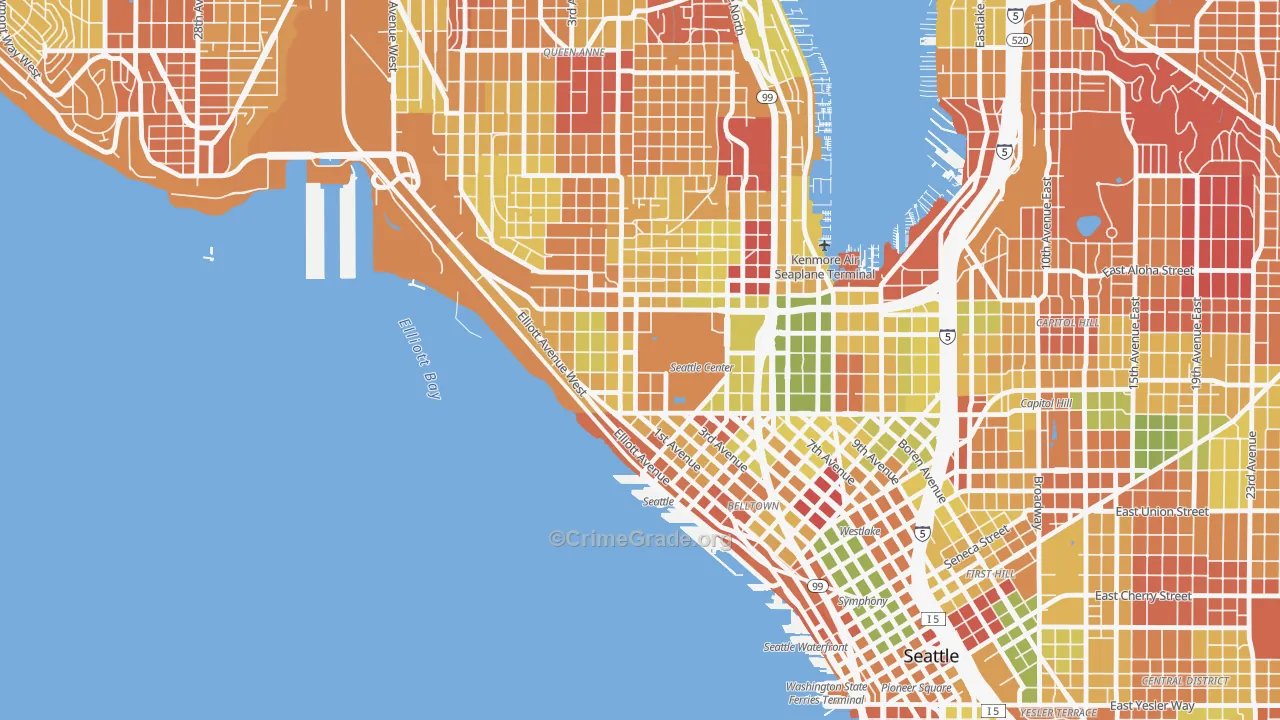 Uptown, Seattle, WA Map of Arson Rates