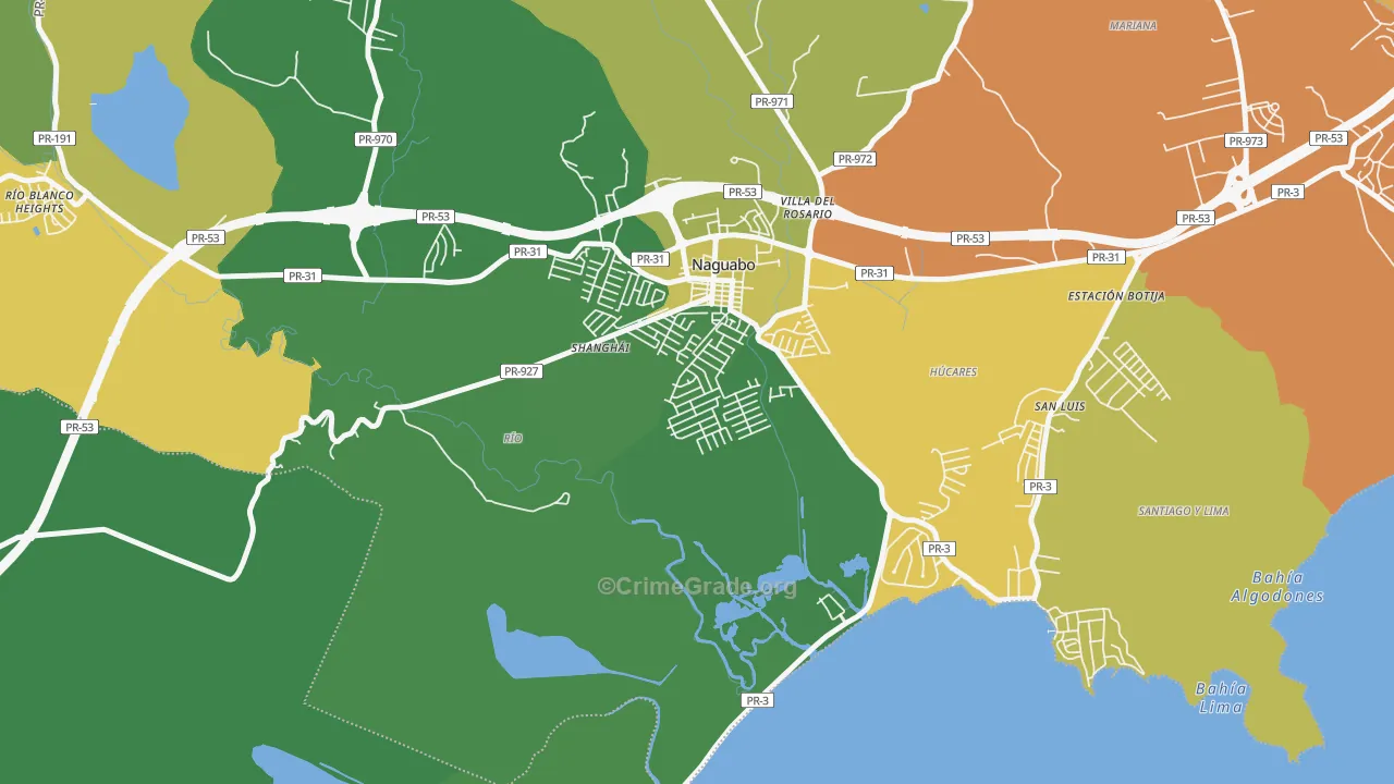 Urbanizacion Diplo, Naguabo, PR Map of Arson Rates