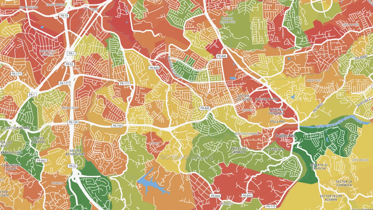 Urbanizacion Fairview, San Juan, PR Map of Arson Rates
