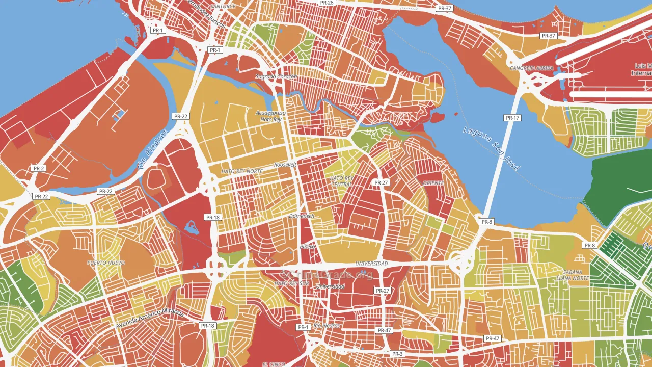 Urbanizacion Floral Park, San Juan, PR Map of Arson Rates
