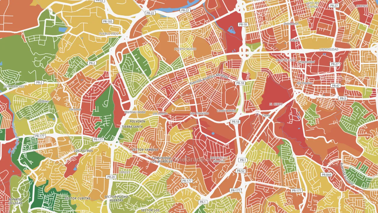 Urbanizacion La Riviera, San Juan, PR Map of Arson Rates