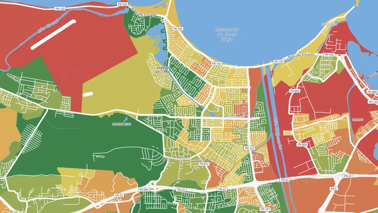 Urbanizacion Levittown Lakes, Toa Baja, PR Map of Arson Rates
