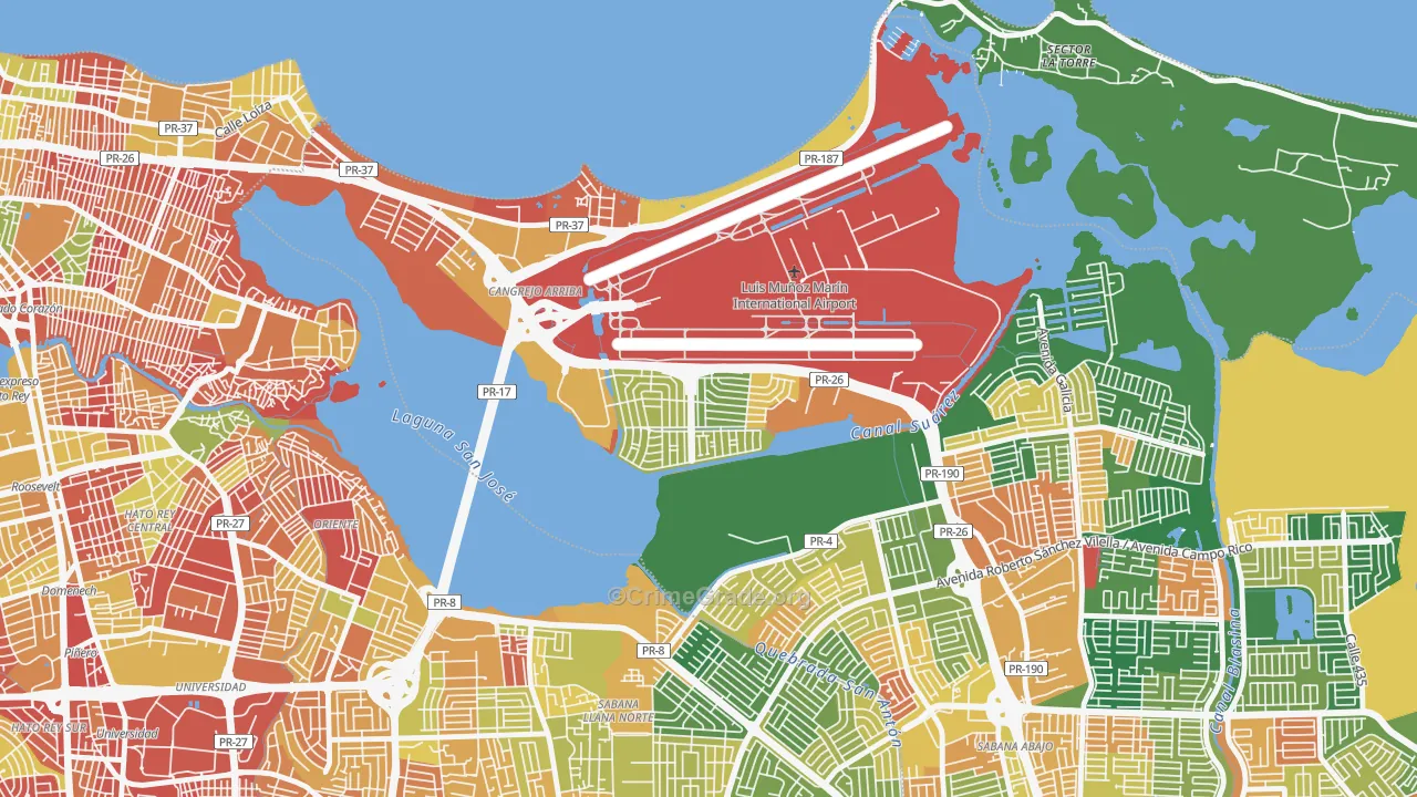 Urbanizacion Los Angeles, Carolina, PR Map of Arson Rates