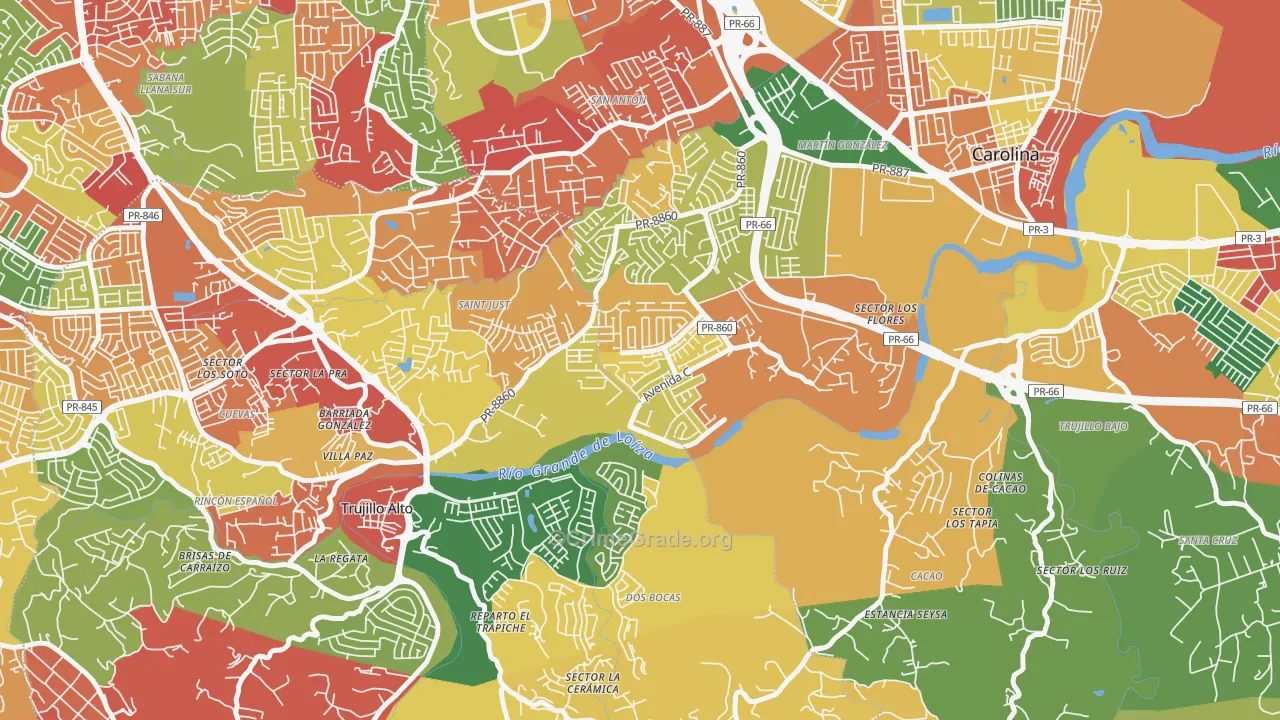 Urbanizacion Metropolis, Carolina, PR Map of Arson Rates