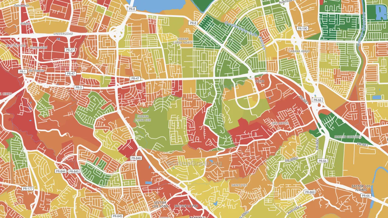 Urbanizacion Monte Carlo-San Juan, San Juan, PR Map of Arson Rates