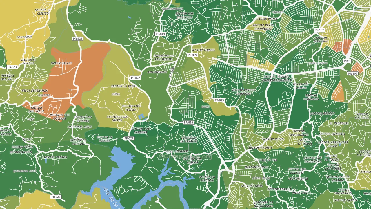 Urbanizacion Palacios del Rio 2, Bayamon, PR Map of Arson Rates