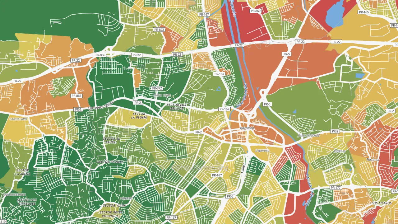 Urbanizacion Sierra Bayamon, Bayamon, PR Map of Arson Rates