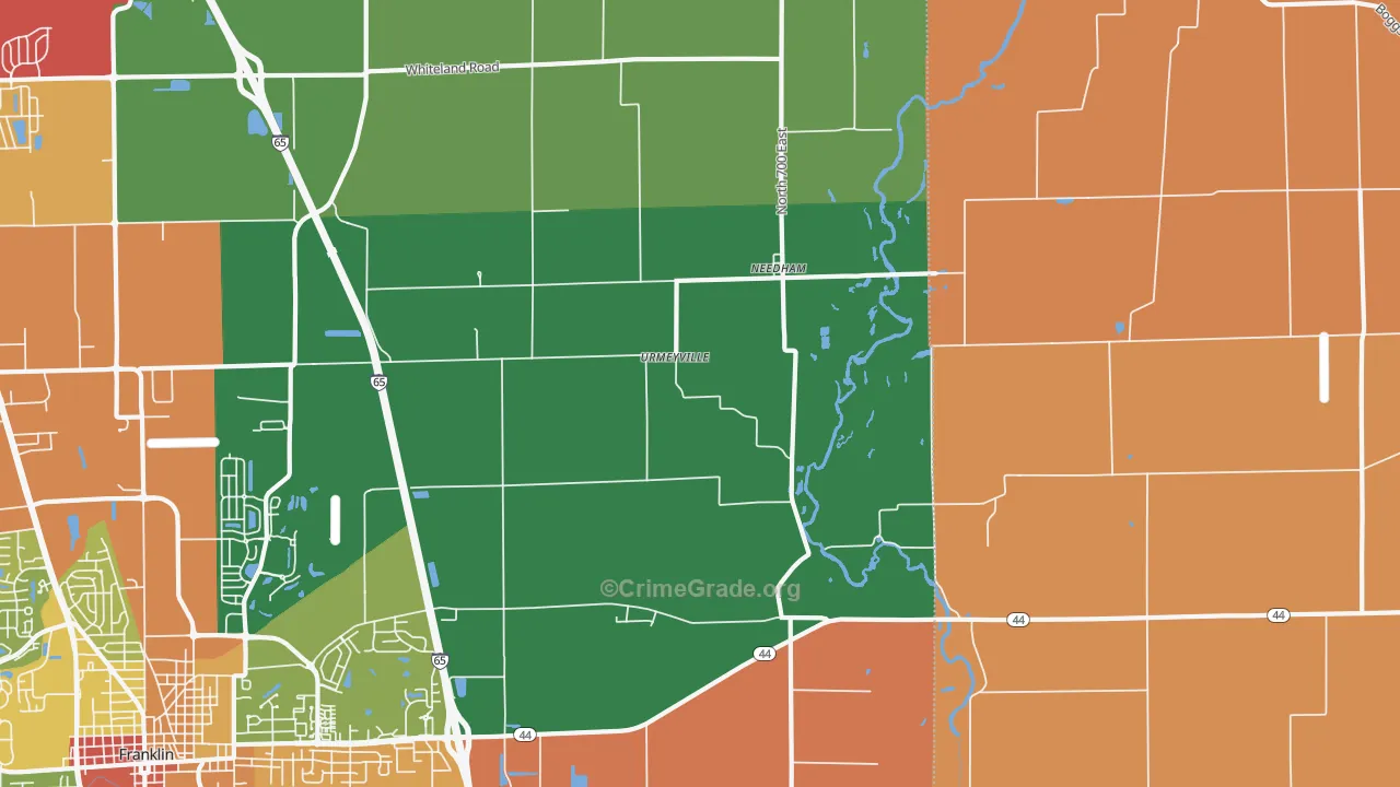 Urmeyville, IN Map of Arson Rates