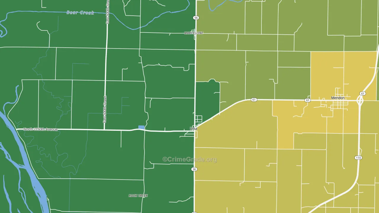 Ursa, IL Map of Arson Rates