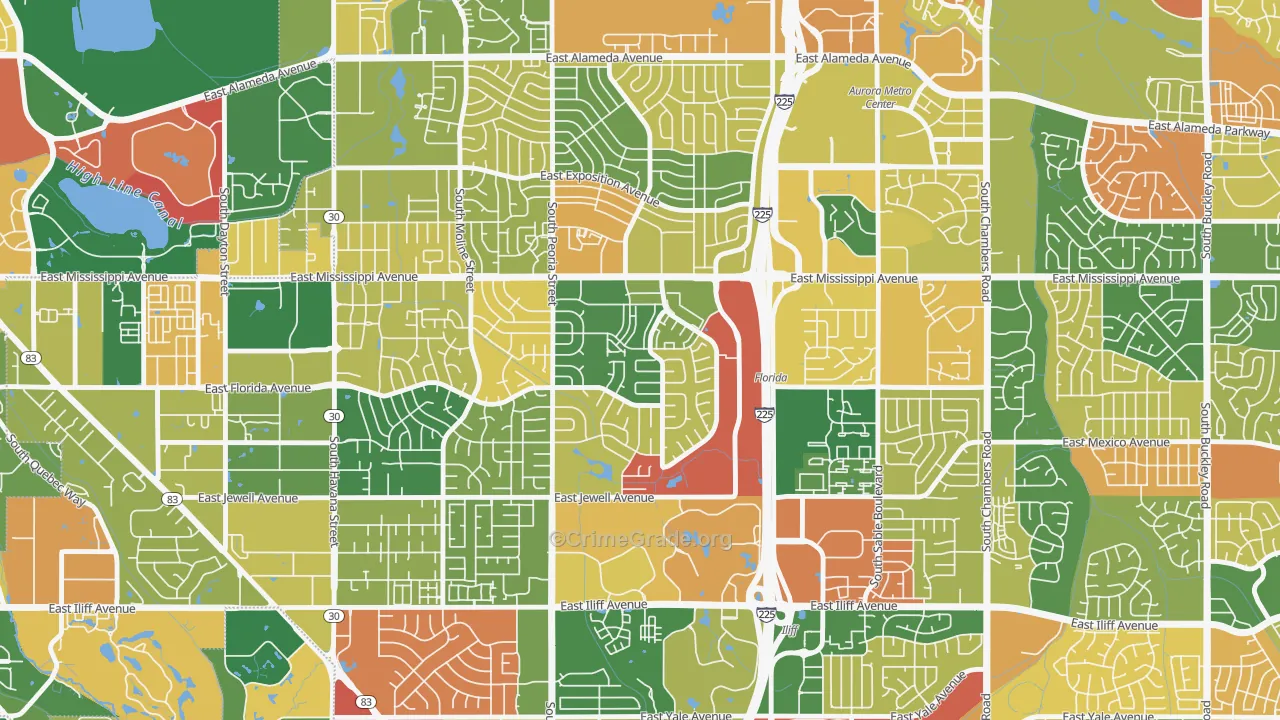 Utah Park, Aurora, CO Map of Arson Rates