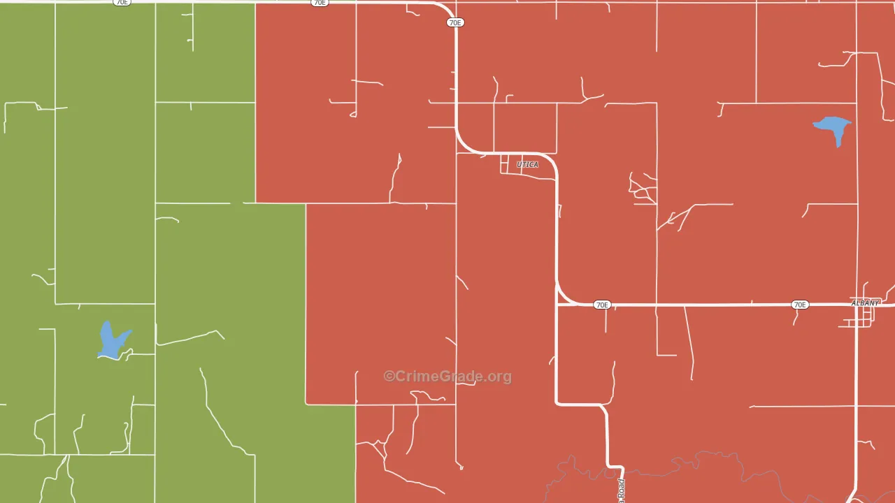 Utica, OK Map of Arson Rates