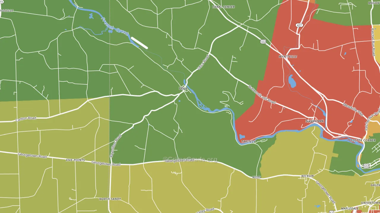 Utica, PA Map of Arson Rates