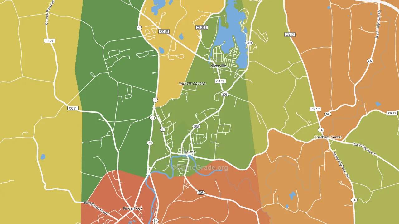 Valatie, NY Map of Arson Rates