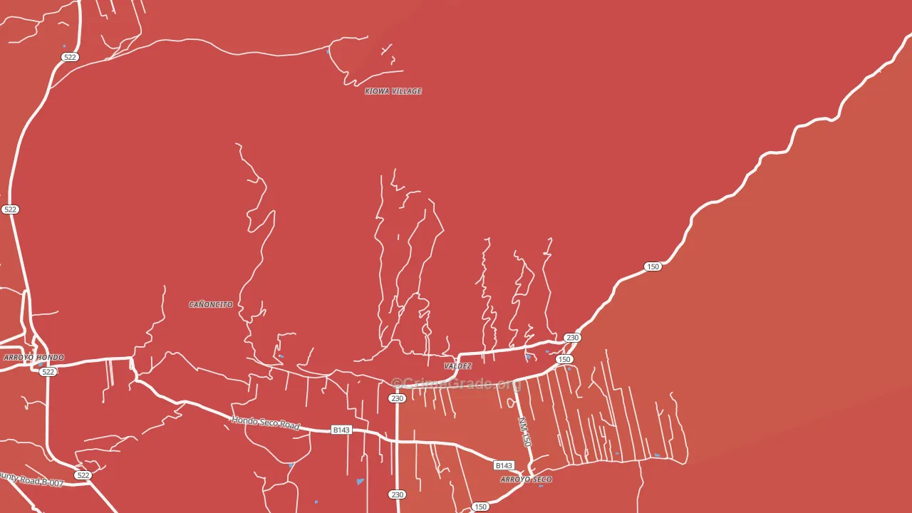 Valdez, NM Map of Arson Rates