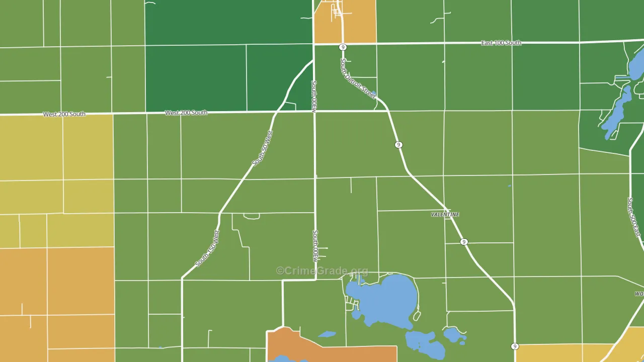 Valentine, IN Map of Arson Rates