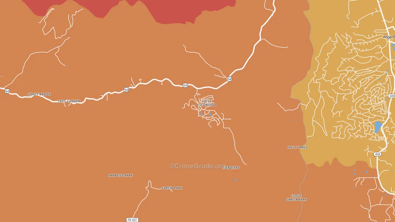 Valle Escondido, NM Map of Arson Rates