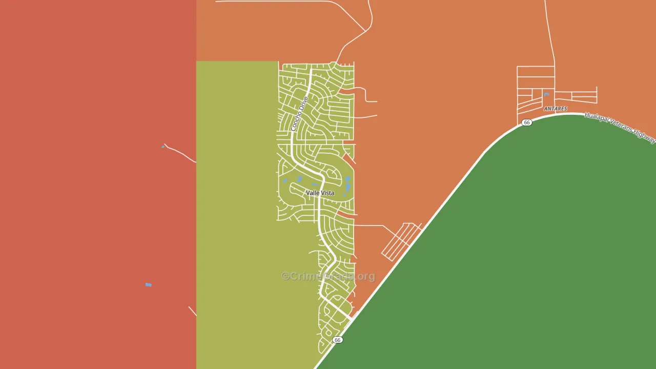 Valle Vista, AZ Map of Arson Rates