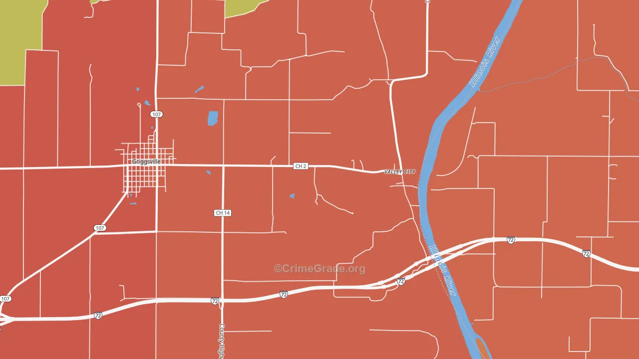 Valley City, IL Map of Arson Rates