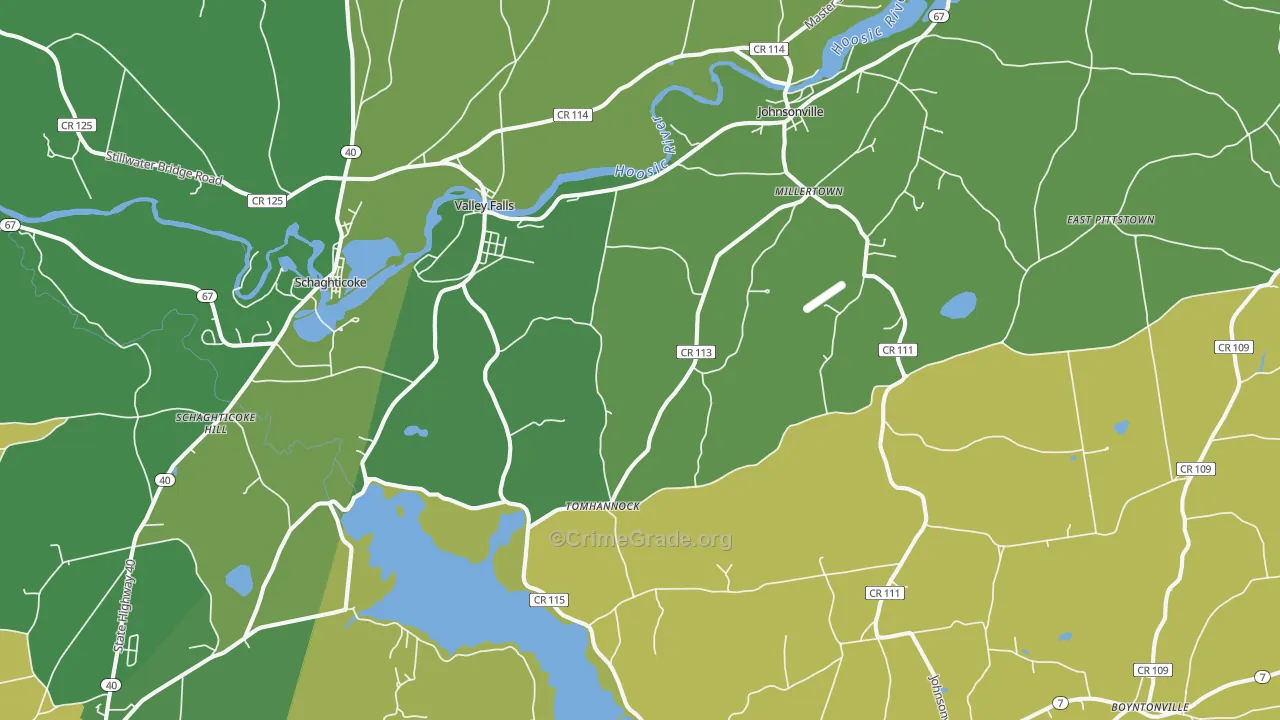 Valley Falls, NY Map of Arson Rates