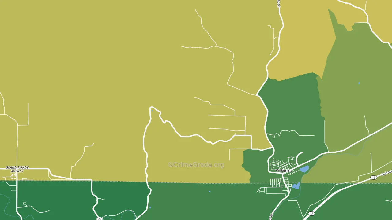 Valley Junction, OR Map of Arson Rates