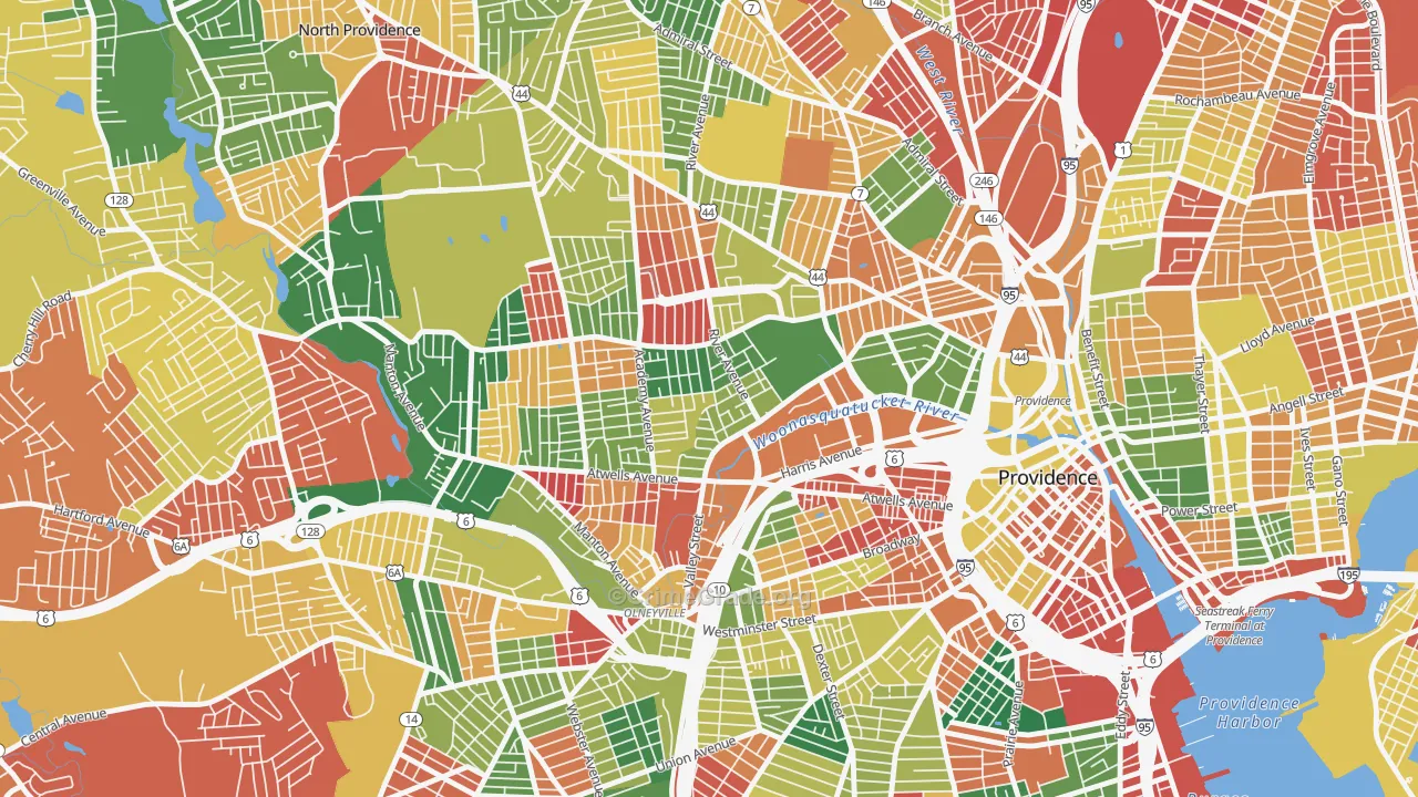 Valley, Providence, RI Map of Arson Rates
