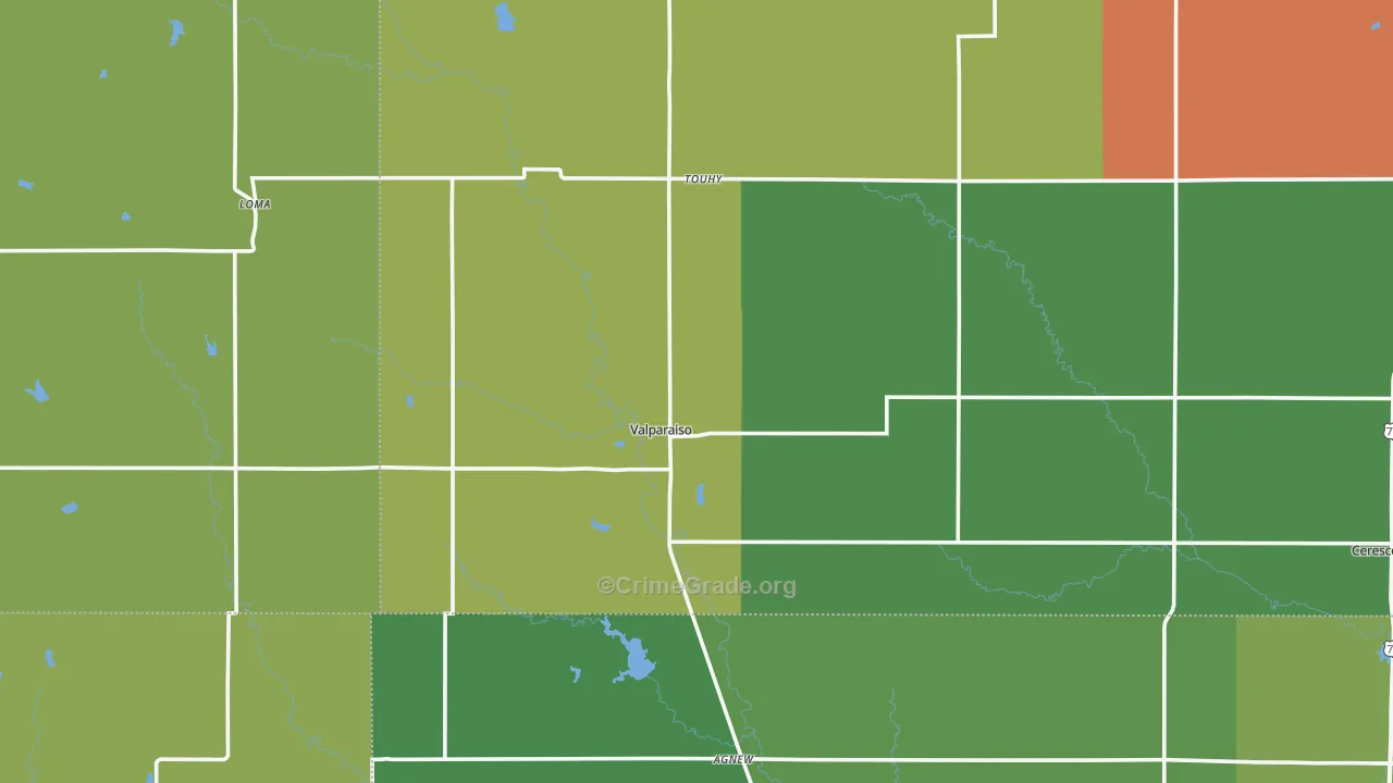 Valparaiso, NE Map of Arson Rates