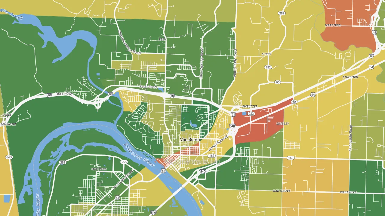 Van Buren, AR Map of Arson Rates