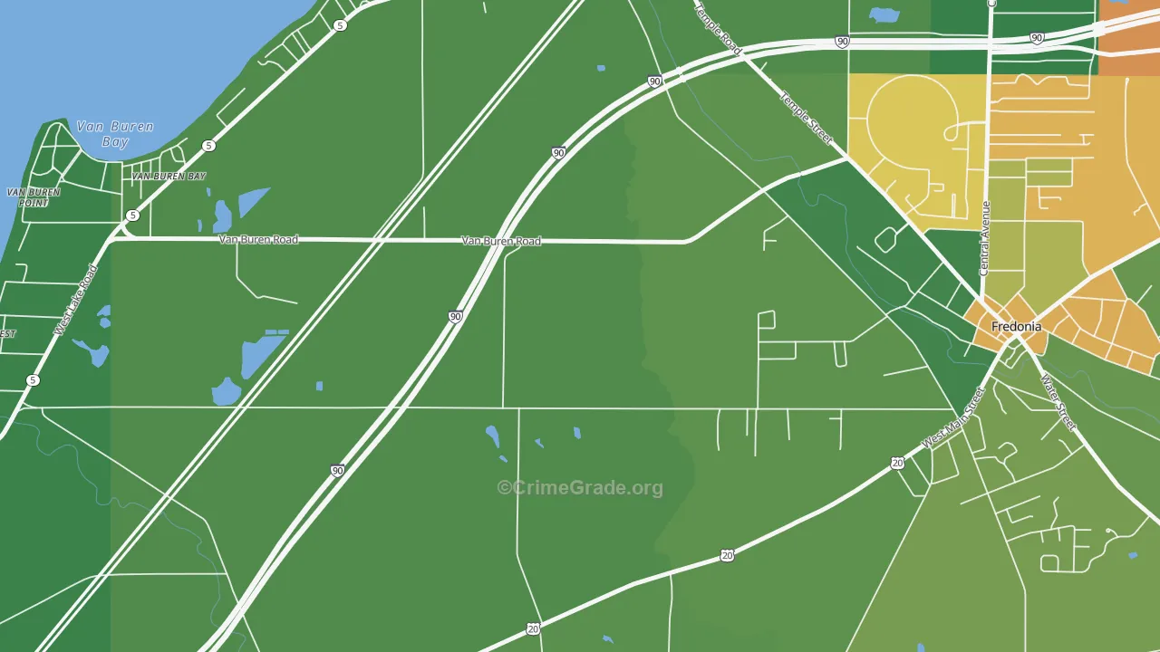 Van Buren Bay, NY Map of Arson Rates