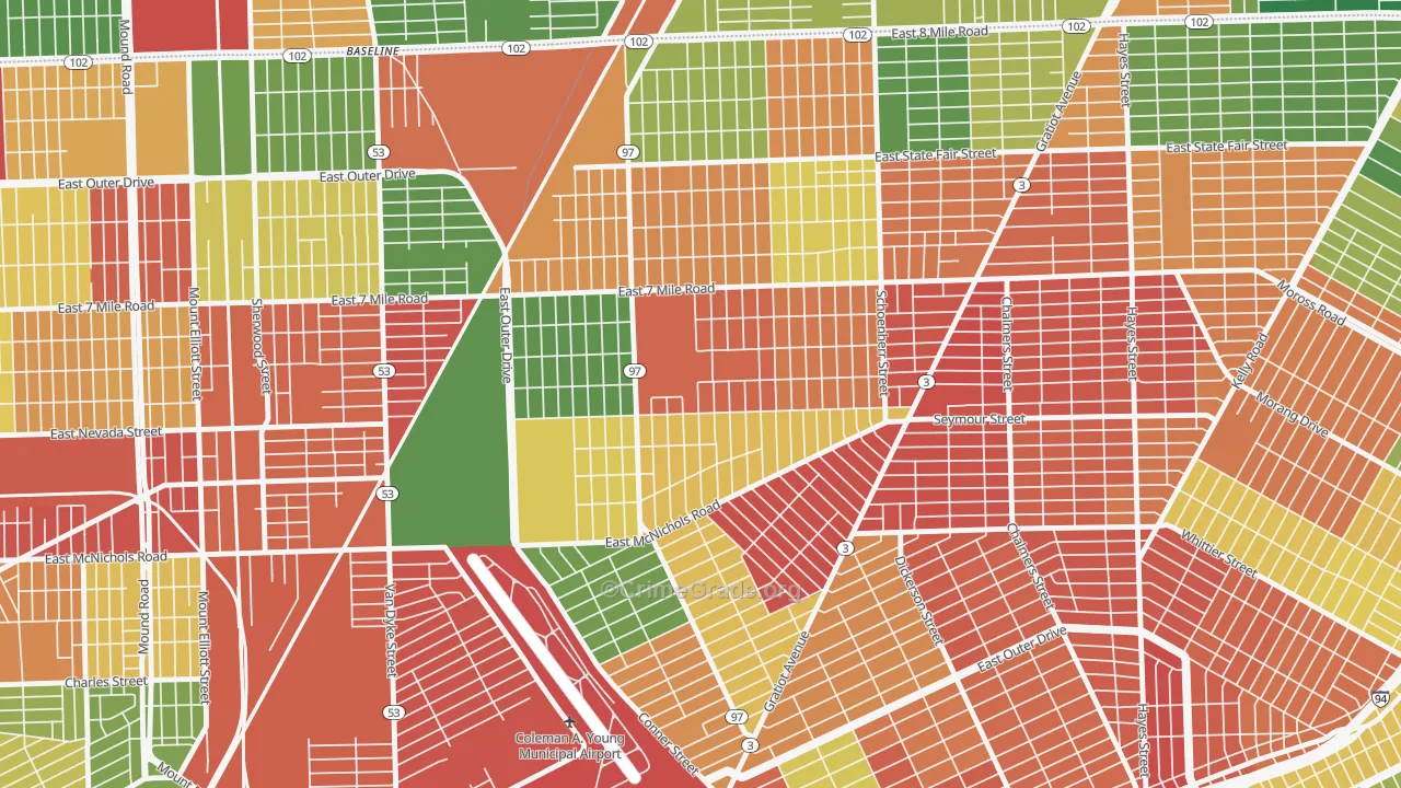 Van Steuban, Detroit, MI Map of Arson Rates