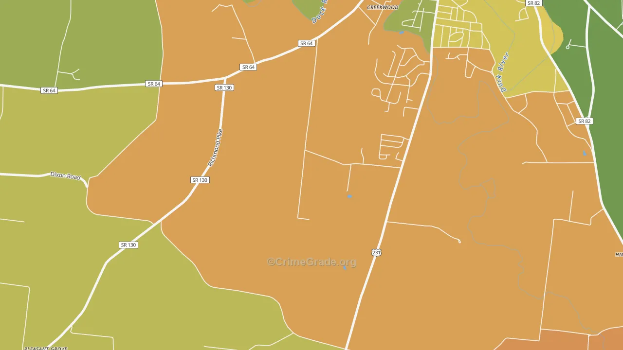 Vannatta, TN Map of Arson Rates
